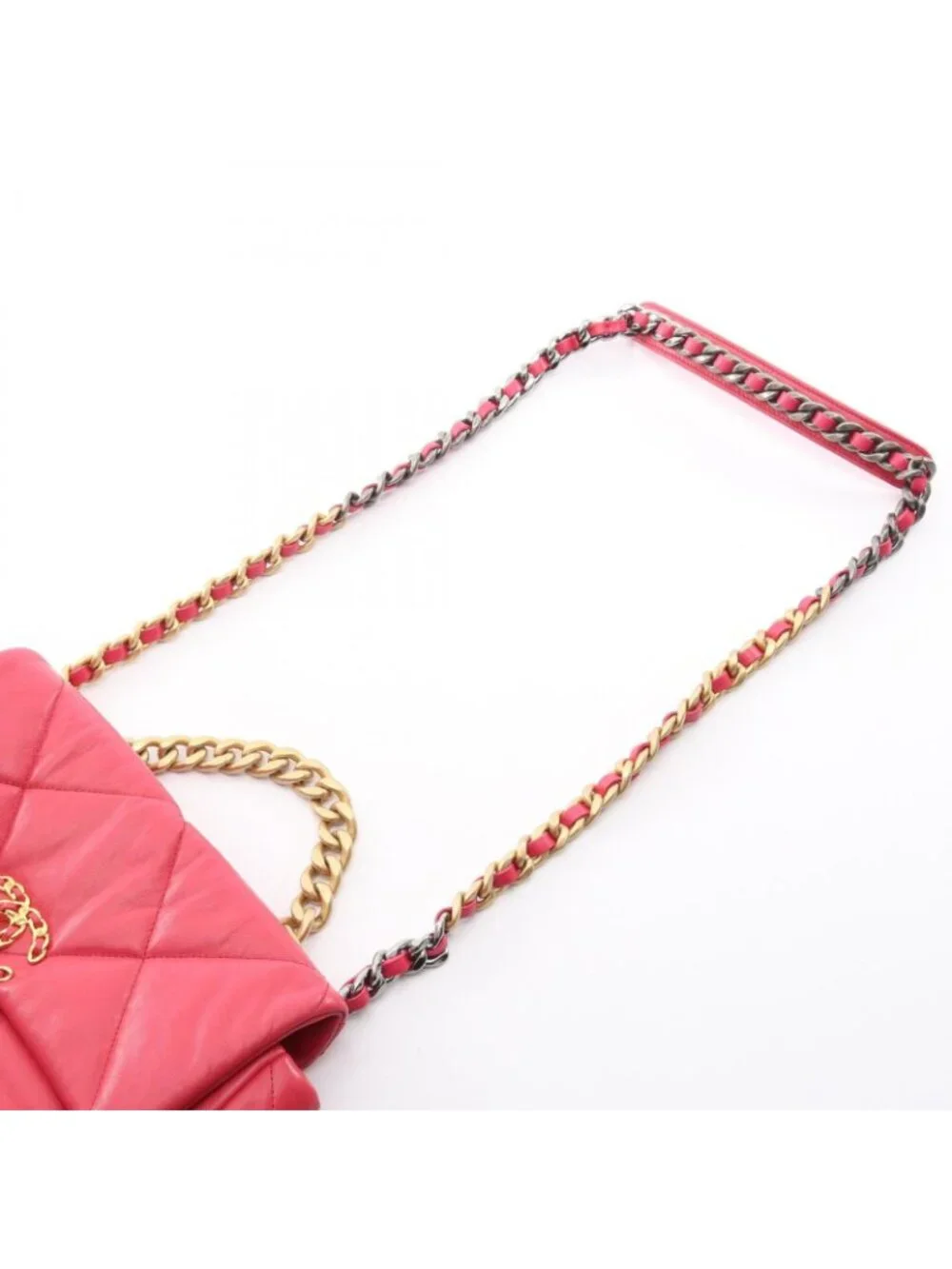 Chanel Shoulder Bag 19 Dizeneuf Quilted 2-Way Pink Lambskin 19 Chain